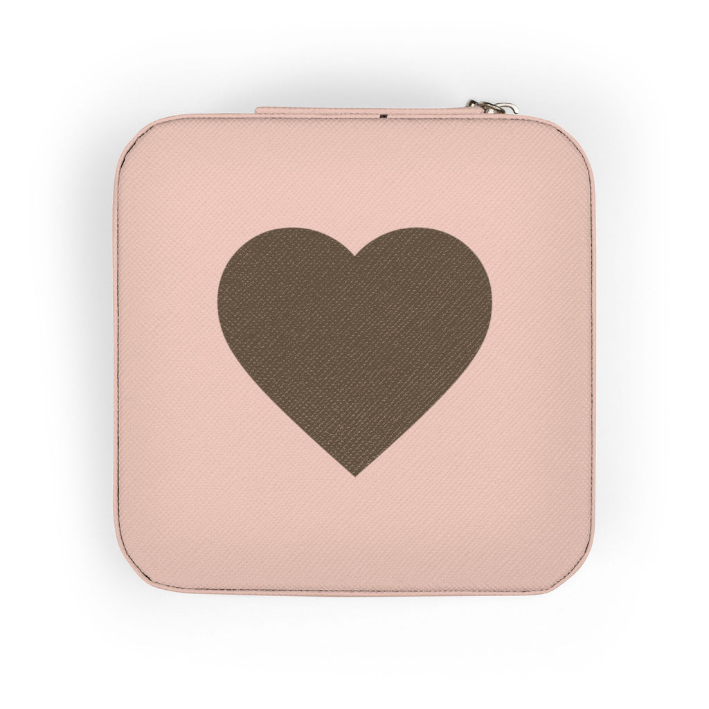 Heart Travel Jewelry Case – Compact Organizer for Rings, Earrings & Necklaces
